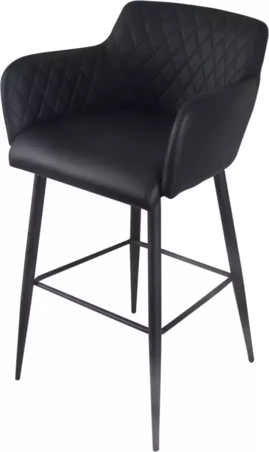 Damiware Barkruk lederlook kunstleer metaal 75 cm Rose