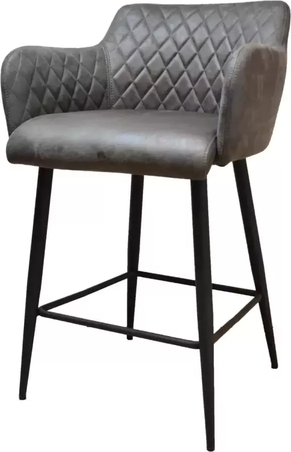 Damiware Barkruk lederlook kunstleer metaal 75 cm Rose