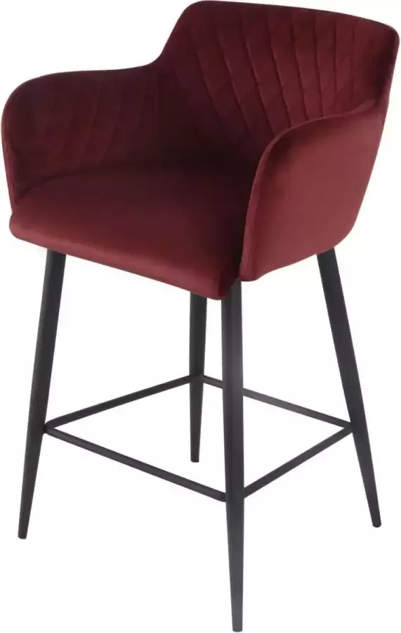 Damiware Barkruk velvet fluweel en Bouclé metaal 65 cm Rose
