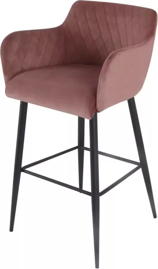 Damiware Barkruk velvet fluweel metaal 75 cm Rose