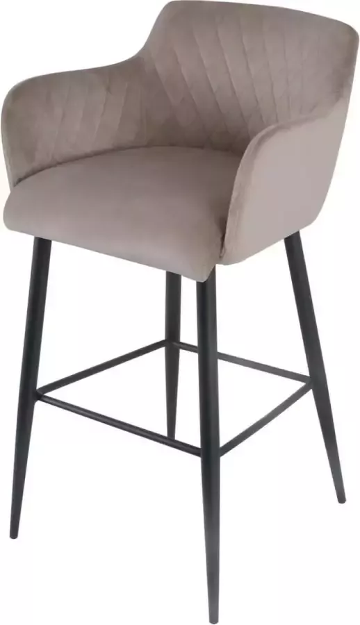 Damiware Barkruk velvet fluweel metaal 75 cm Rose