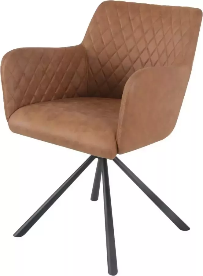 Damiware Dami living Eetkamerstoel Rose 180 graden draaibaar Product Cognac