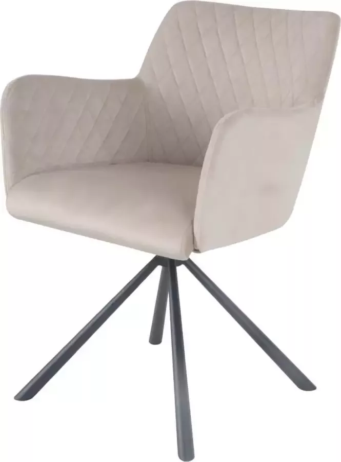 Damiware Dami living Eetkamerstoel Rose 180 graden draaibaar Velvet Taupe