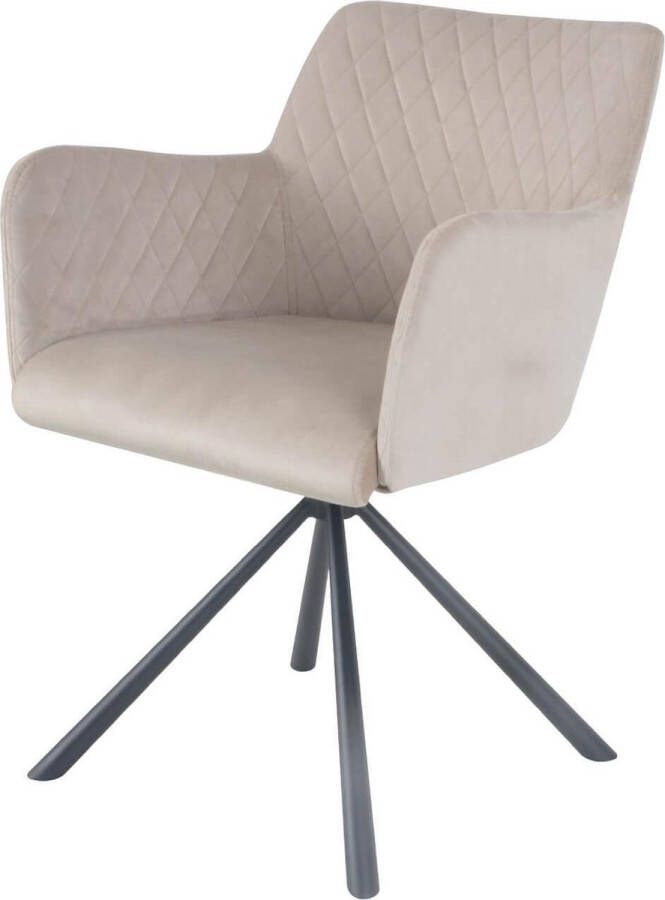 Damiware Dami living Eetkamerstoel Rose 180 graden draaibaar Product Velvet Taupe