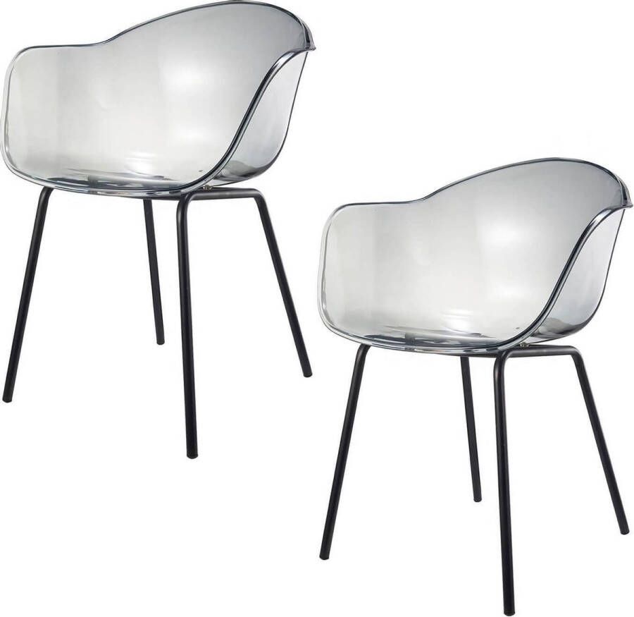 Damiware Eetkamerstoelen kunststof transparant set van 2 Romeo Spirit