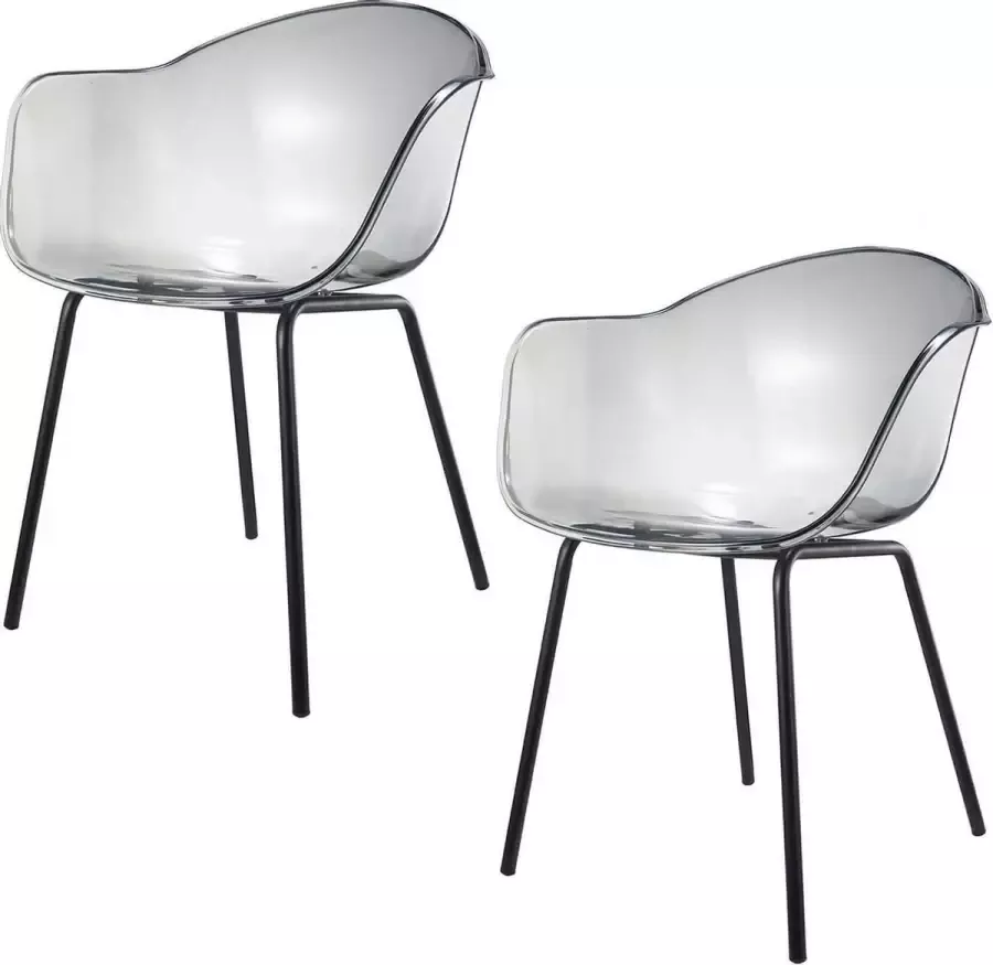 Damiware Eetkamerstoelen kunststof transparant set van 2 Romeo Spirit