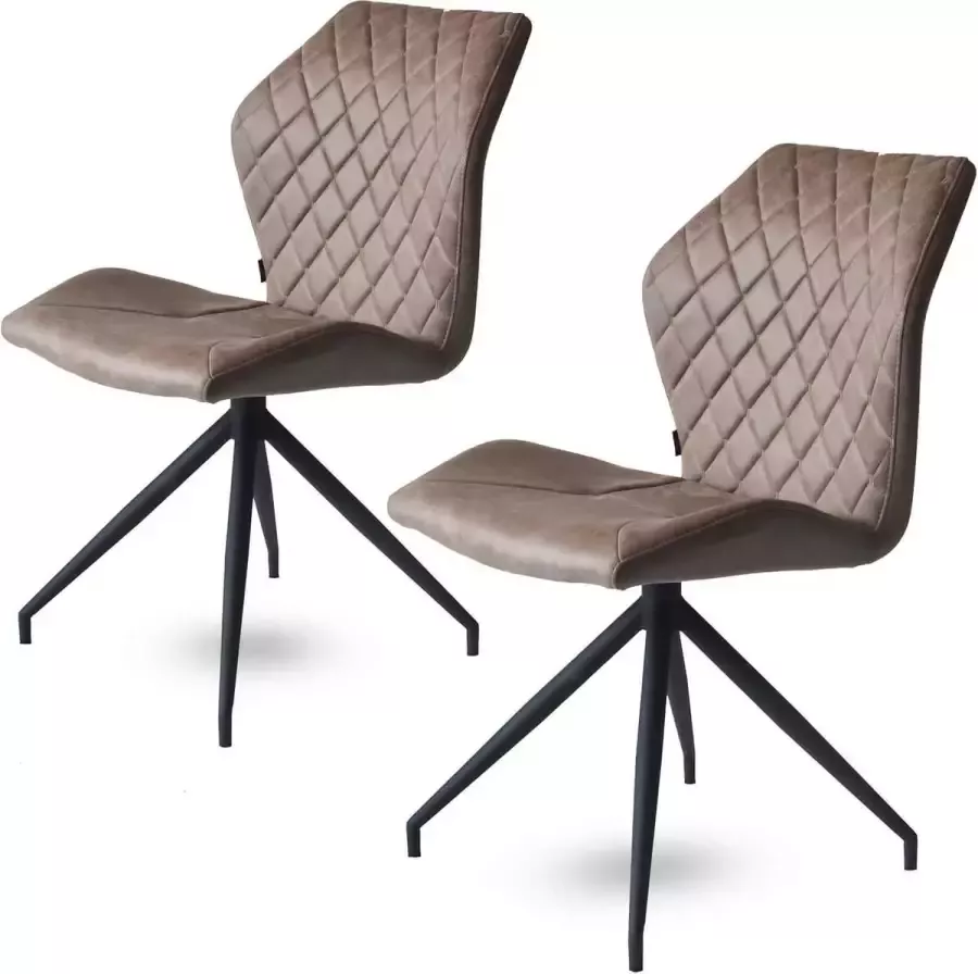 Damiware Eetkamerstoelen lederlook set van 2 Rocky