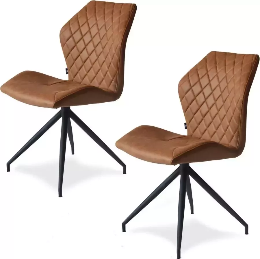 Damiware Eetkamerstoelen lederlook set van 2 Rocky