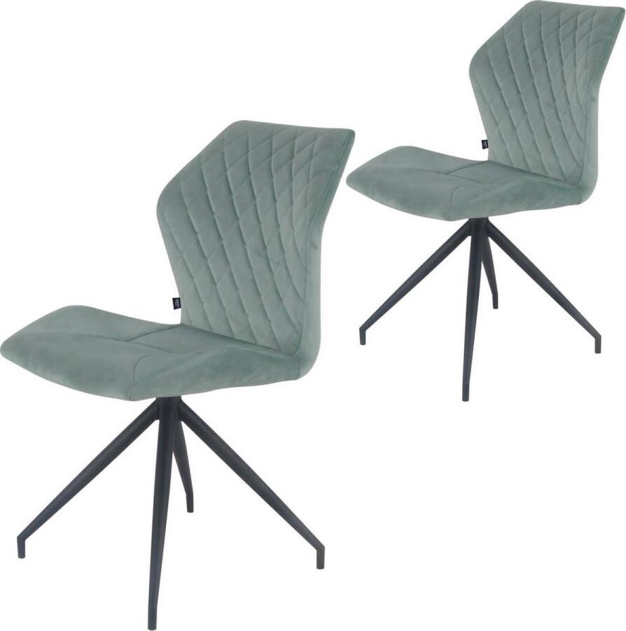 Damiware Eetkamerstoelen Velvet en Bouclé set van 2 Rocky - Foto 1
