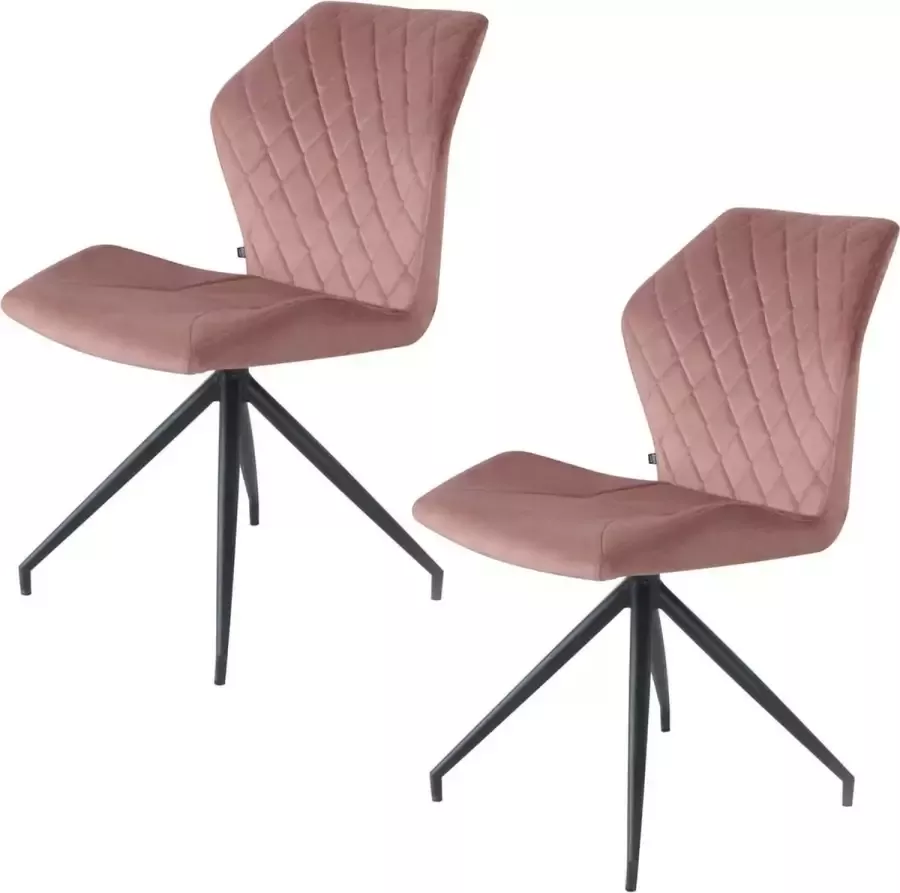Damiware Eetkamerstoelen Velvet en Bouclé set van 2 Rocky - Foto 4