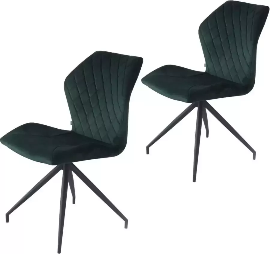 Damiware Eetkamerstoelen Velvet en Bouclé set van 2 Rocky