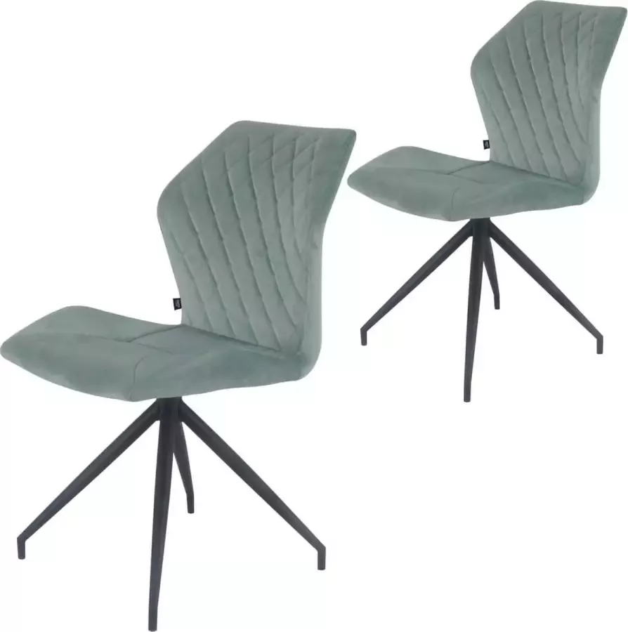 Damiware Eetkamerstoelen Velvet en Bouclé set van 2 Rocky