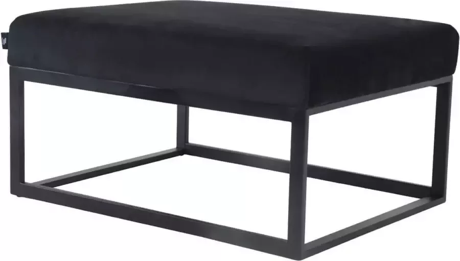 Damiware Otto poef Zwart Fluweel 75 x 60 cm
