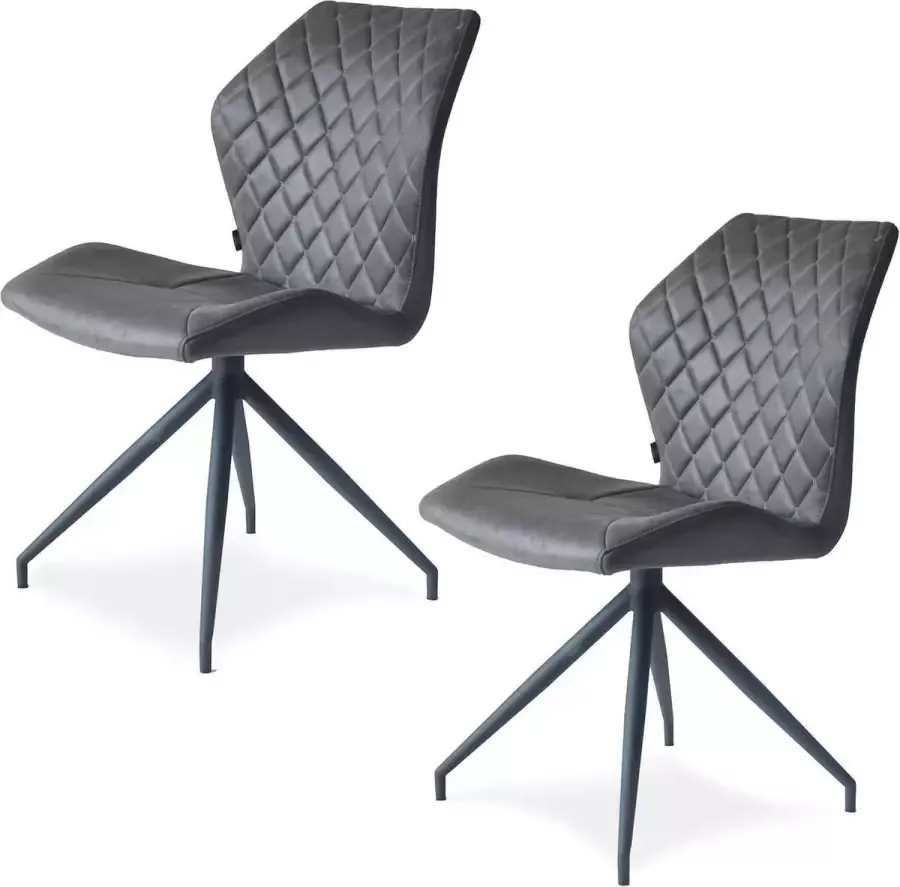 Damiware Rocky eetkamerstoelen set van 2 Stone