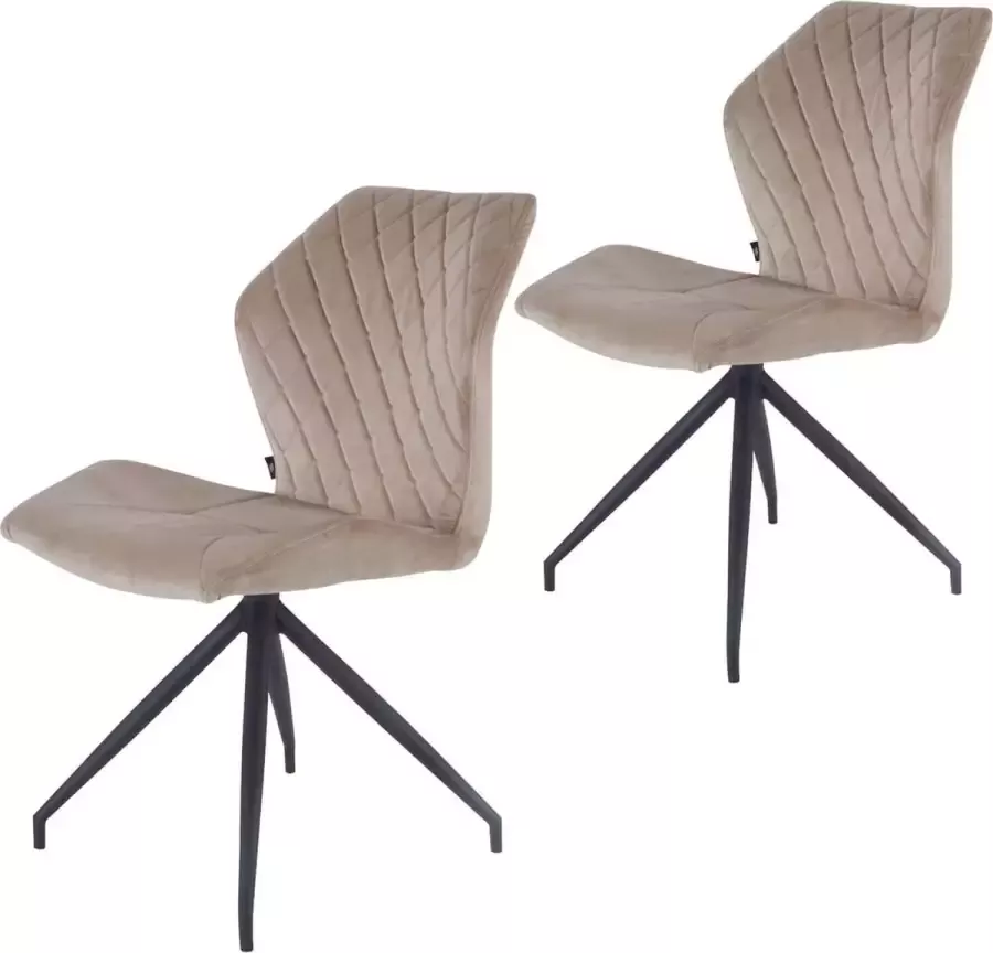 Damiware Rocky eetkamerstoelen set van 2 Velvet Taupe