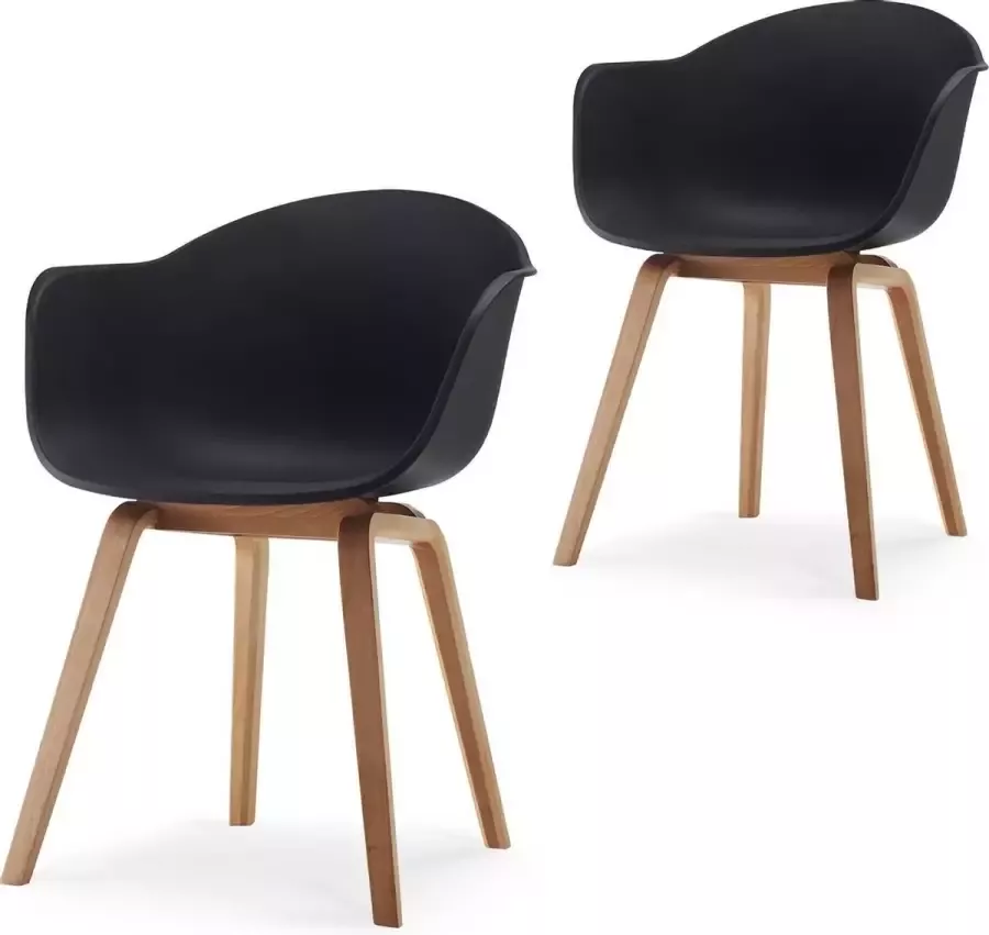 Damiware Romeo eetkamerstoelen set van 2 zwart