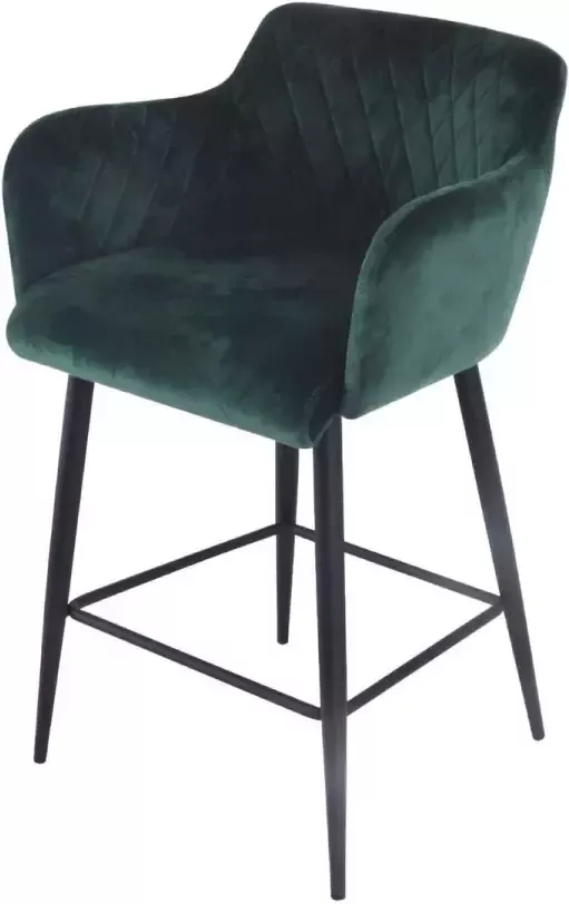 Damiware Rose Barkruk Velvet Donkergroen 65 cm hoog