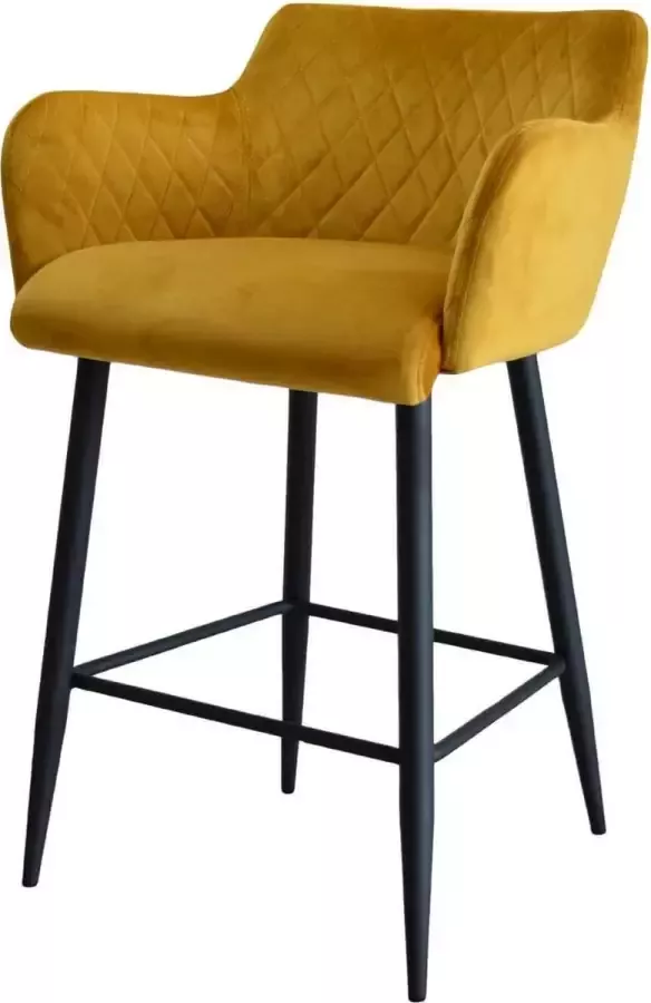 Damiware Rose Barkruk Velvet okergeel 65 cm hoog