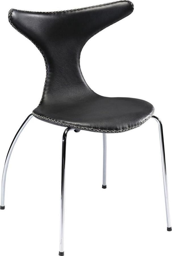 Dan-Form eetkamerstoel dolphin zwart chrome 83 x 55 x 50 (4 stuks)