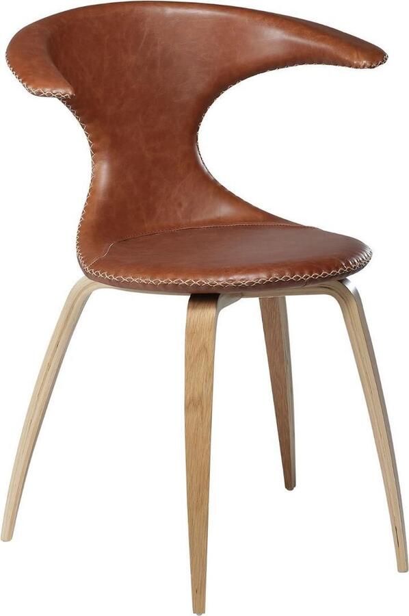 Dan-Form eetkamerstoel flair lichtbruin leder hout 81 x 64 x 57 (4 stuks)