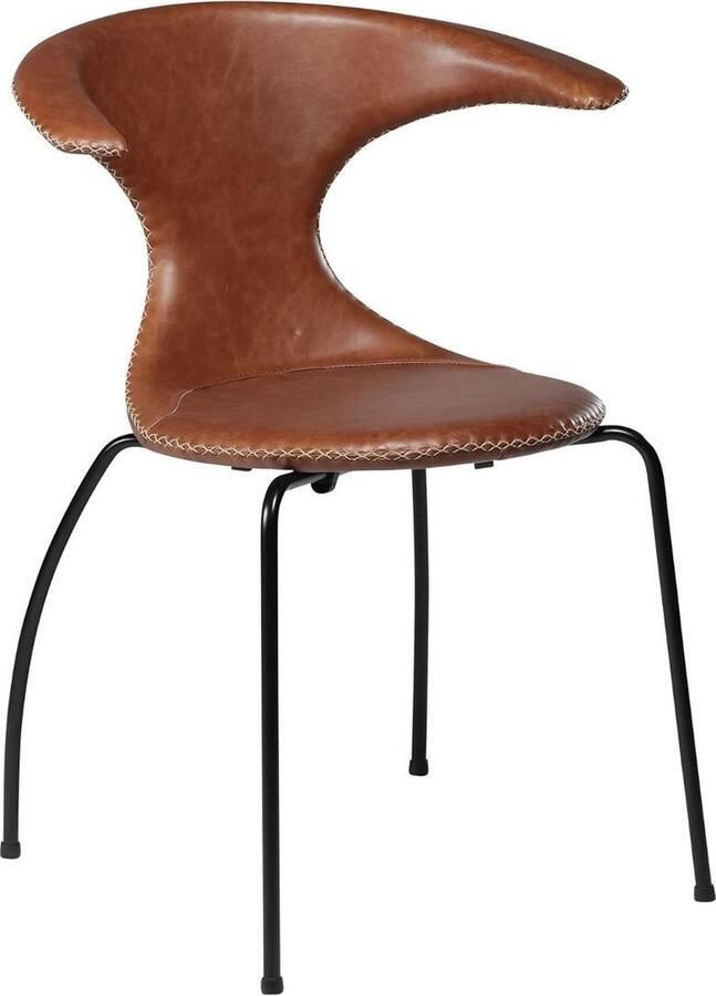 Dan-Form eetkamerstoel flair lichtbruin leder metaal 81 x 64 x 57 (4 stuks)
