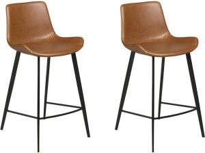 Dan-Form Hype Barkruk Set Van 2 Zithoogte 65 Cm Lichtbruin Kunstleer