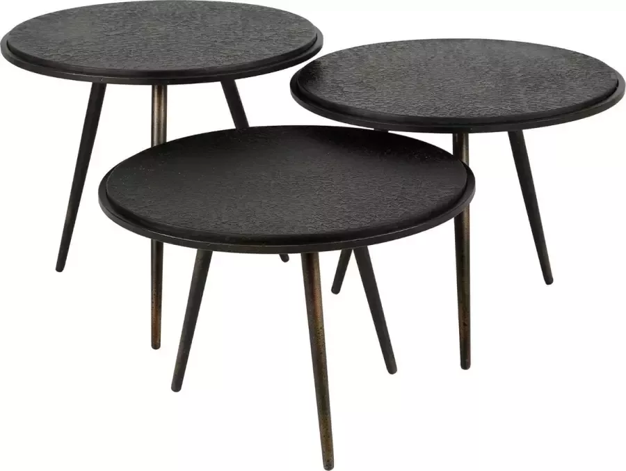 Davidi Design Chezelle Ronde Salontafel Set Zwart