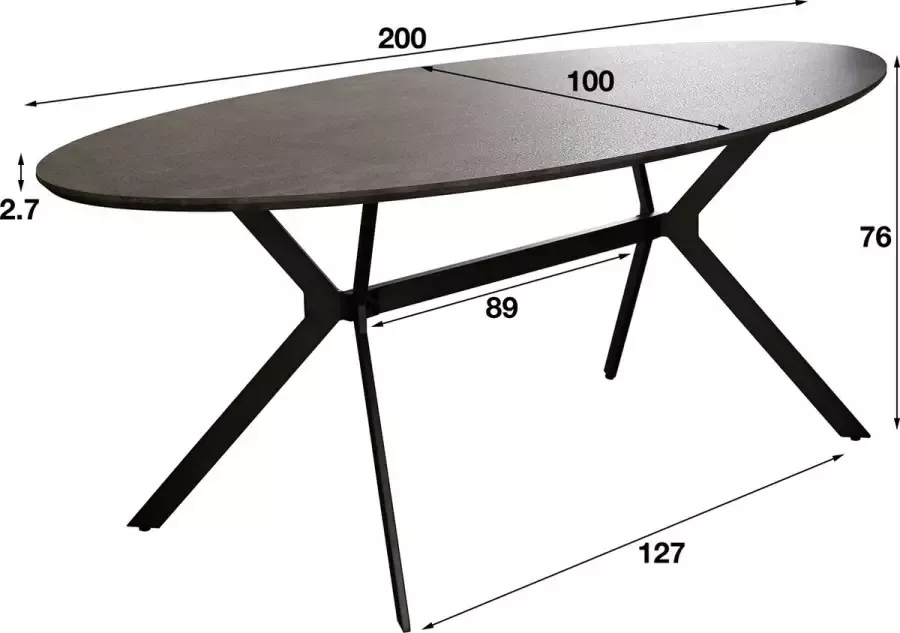 Davidi Design Rokko Ovale Eettafel 200 cm