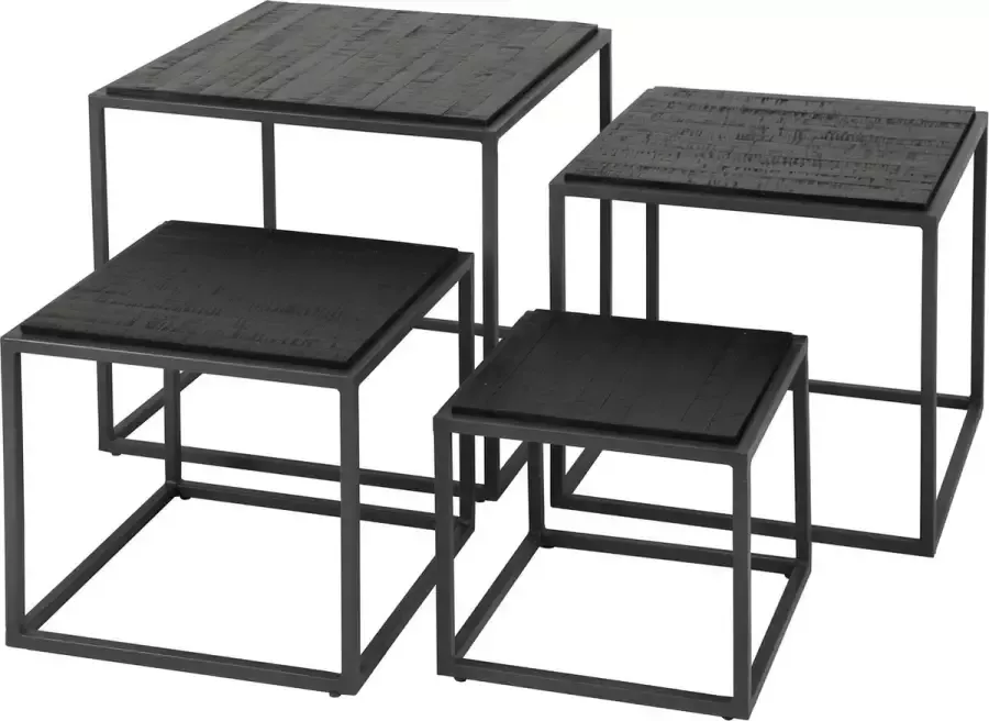 Davidi Design Teca Black Salontafel Set Vierkant