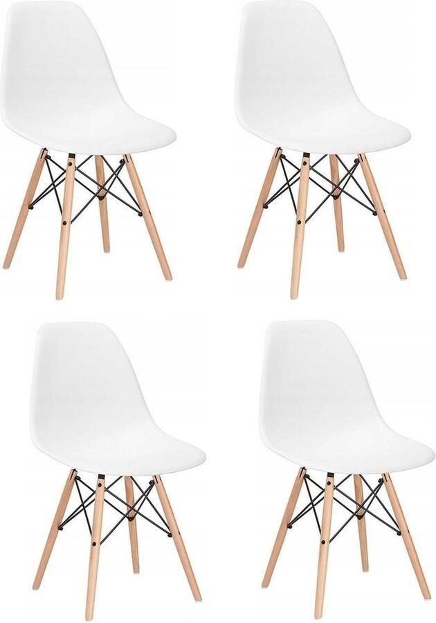 DB-Design stoel wit 4 delige set keuken huiskamer kuipstoel set van 4 kuipstoelen eetkamerstoel keukenstoel eetkamerstoelen keukenstoelen design kuipstoel kuipstoelen set van 4
