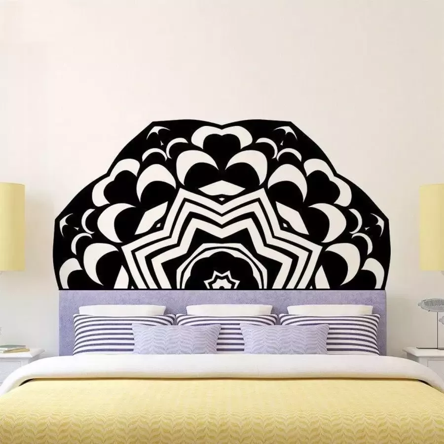 DCCD 3D Sticker Decoratie Creatief Hoofdeinde Muursticker Behang Bed Nachtkastje Mandala Vinyl Kinderkamer Slaapkamer Reus hoofdeinde Bloem Home Decor