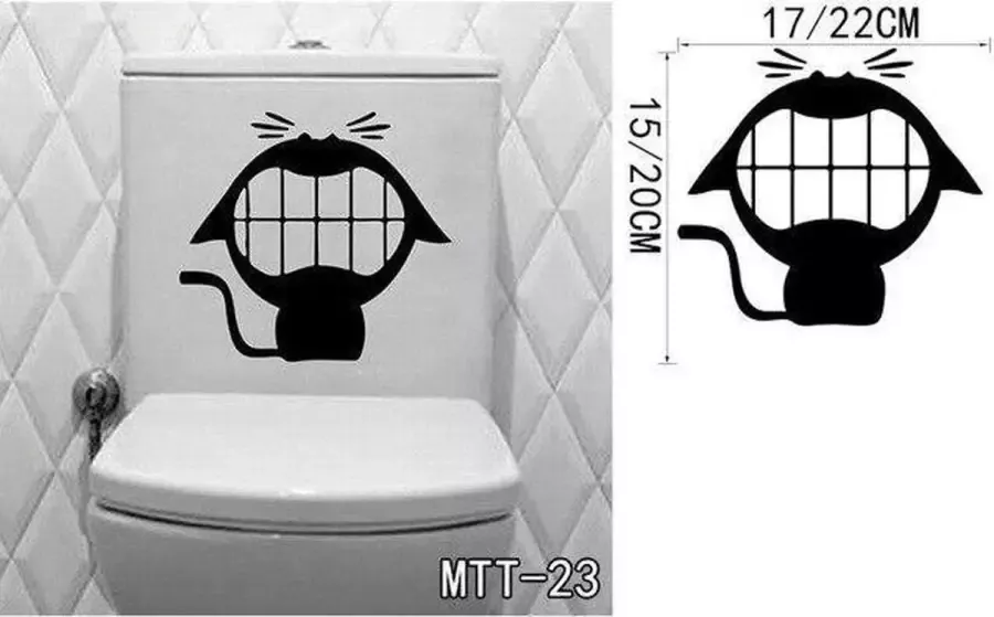 DCCD 3D Sticker Decoratie Mooie badkamer Wc-stickers Stoel Teken Herinnering Citaat Woord Belettering Art PVC Washroom Stickers Home Decor MTT22 Large