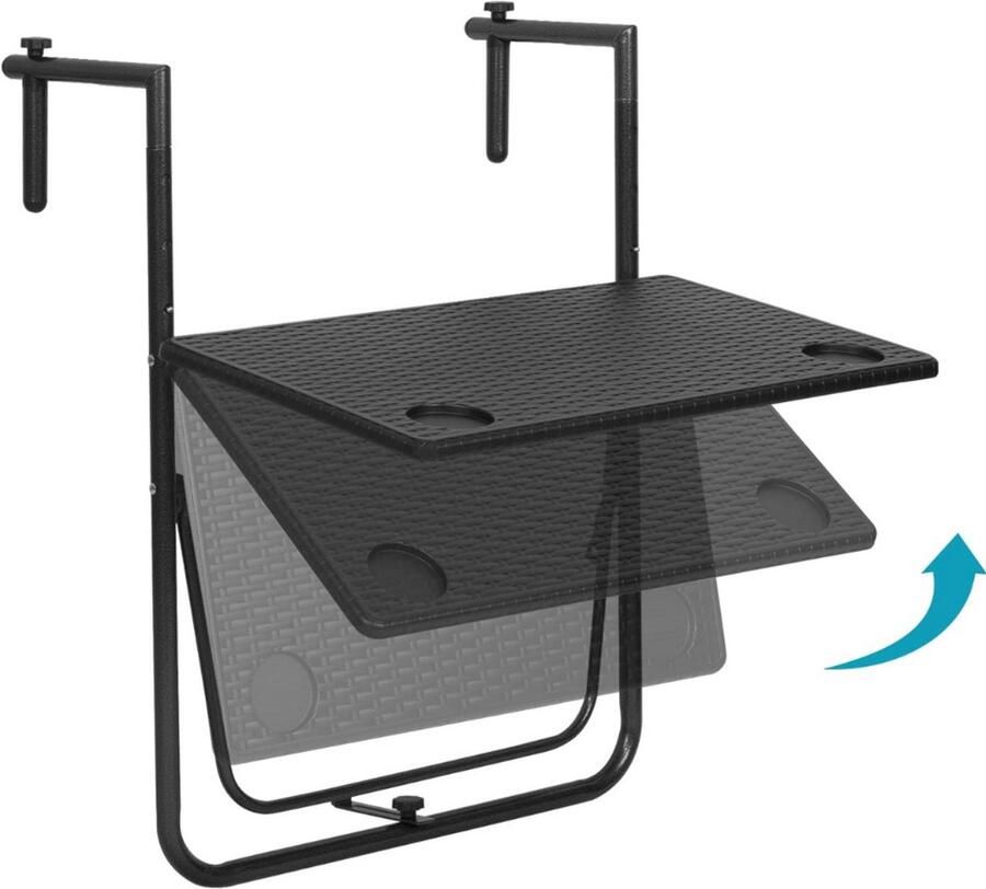 DD Balkontafel Hangend Balkontafel Verstelbaar in 3 Hoogtes Balkontafel Inklapbaar 60 x 57 x 85cm