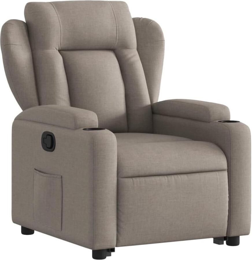 DD Sta Op Stoel Elektrisch Relaxfauteuil Verstelbaar Relaxstoel Elektrisch Sta-Op Stoel Verstelbare Stof 77x95x100cm Taupe