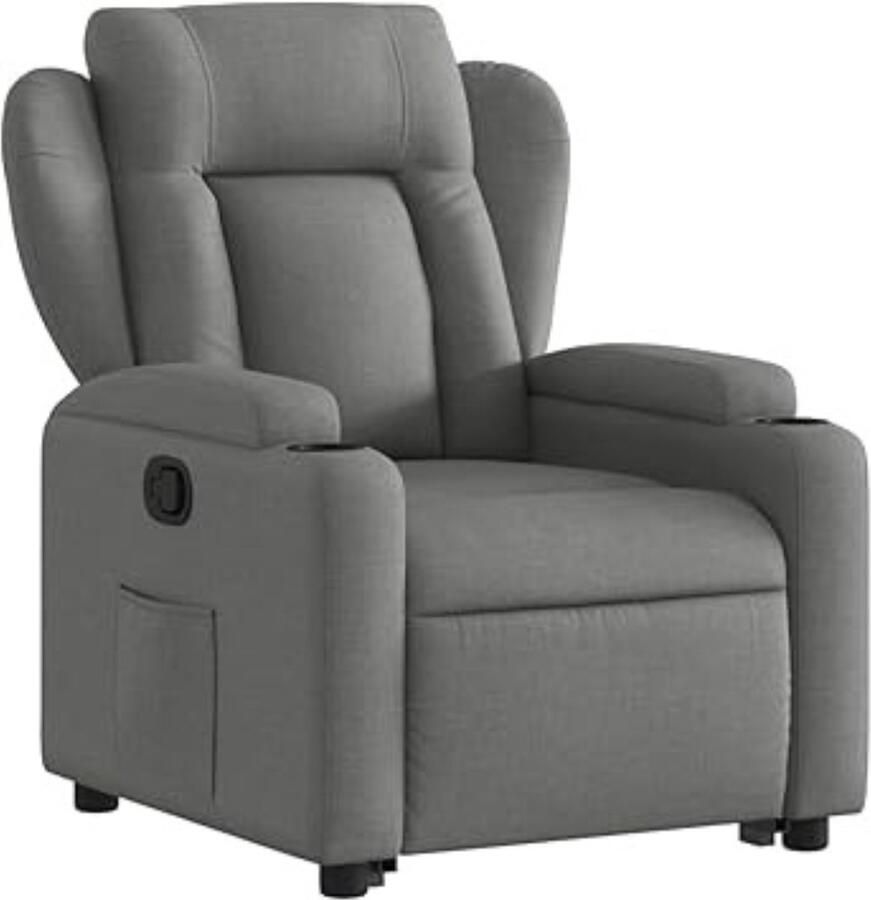 DD Sta Op Stoel Elektrisch Relaxfauteuil Verstelbaar Relaxstoel Elektrisch Sta-Op Stoel Verstelbare Stof 77x95x100cm Donkergrijs