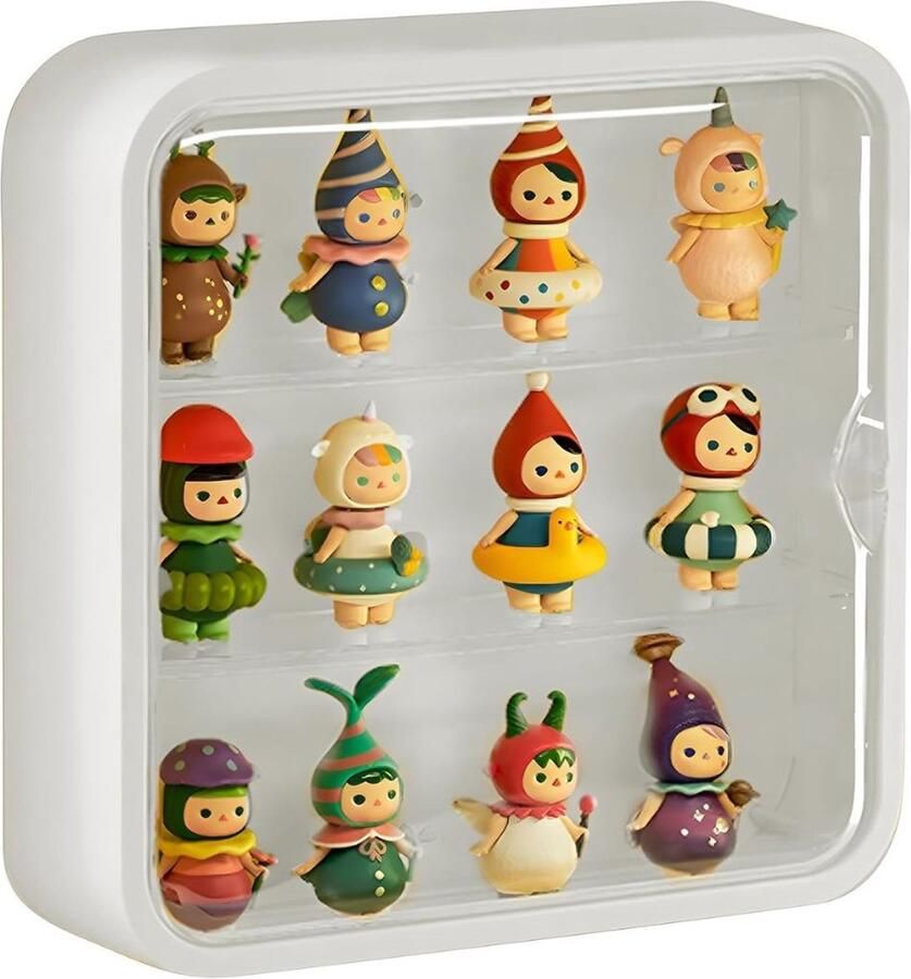 DD Vitrinekast Hangend Glazen Vitrinekast Wandvitrine 30x8x30cm Wit