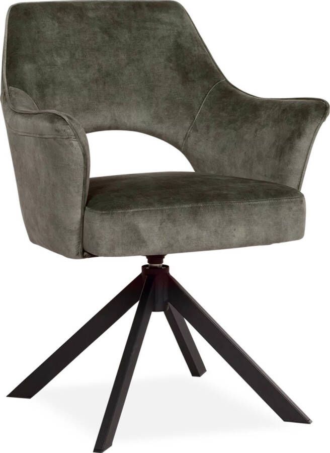 De Bommel Meubelen Eetkamerstoel Carissa Adore Hunter Velvet eetkamerstoelen met armleuning Draaibare eetkamerstoelen Moderne eetkamerstoel Velvet Groen Modern Eettafelstoel Keukenstoel Eetstoel Stoel eetkamer - Foto 1