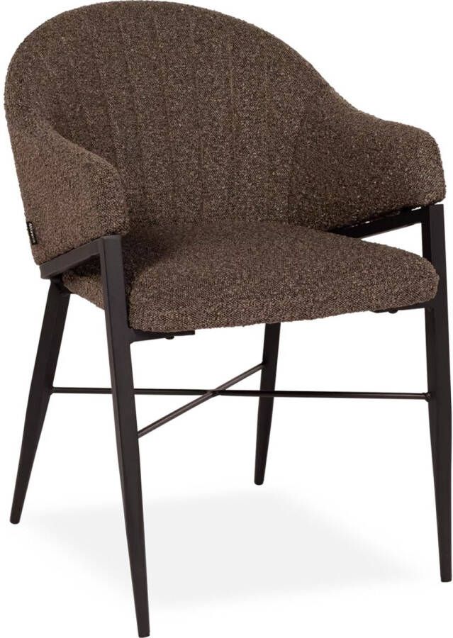 De Bommel Meubelen Eetkamerstoel Clay Touch Mouse Bruine eetkamerstoel Eetkamerstoelen met armleuning Stoffen eetkamerstoelen Moderne eetkamerstoel Eetstoel Stof Bruin Modern Eettafelstoel Keukenstoel Eetstoel Stoel eetkamer