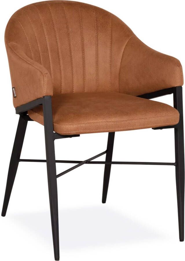 De Bommel Meubelen Eetkamerstoel Clay Zorro Cognac Bruine eetkamerstoel Eetkamerstoelen met armleuning Eetkamerstoel microleder Industriële eetkamerstoel Stof Cognac Modern Eettafelstoel Keukenstoel Eetstoel Stoel eetkamer