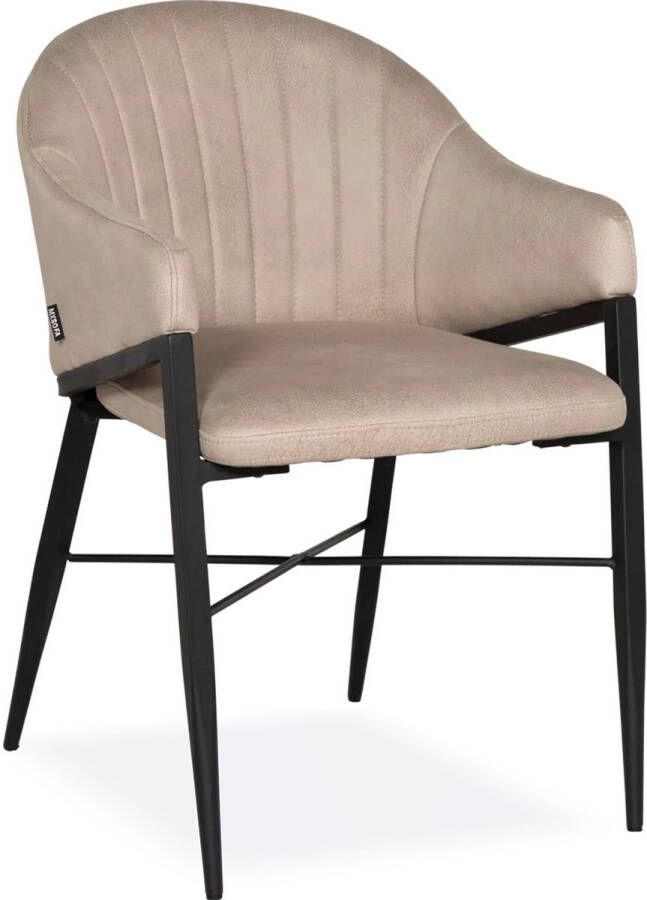 De Bommel Meubelen Eetkamerstoel Clay Zorro Sand Beige eetkamerstoel Eetkamerstoelen met armleuning Eetkamerstoel microleder Industriële eetkamerstoel Stof Naturel Modern Eettafelstoel Keukenstoel Eetstoel Stoel eetkamer