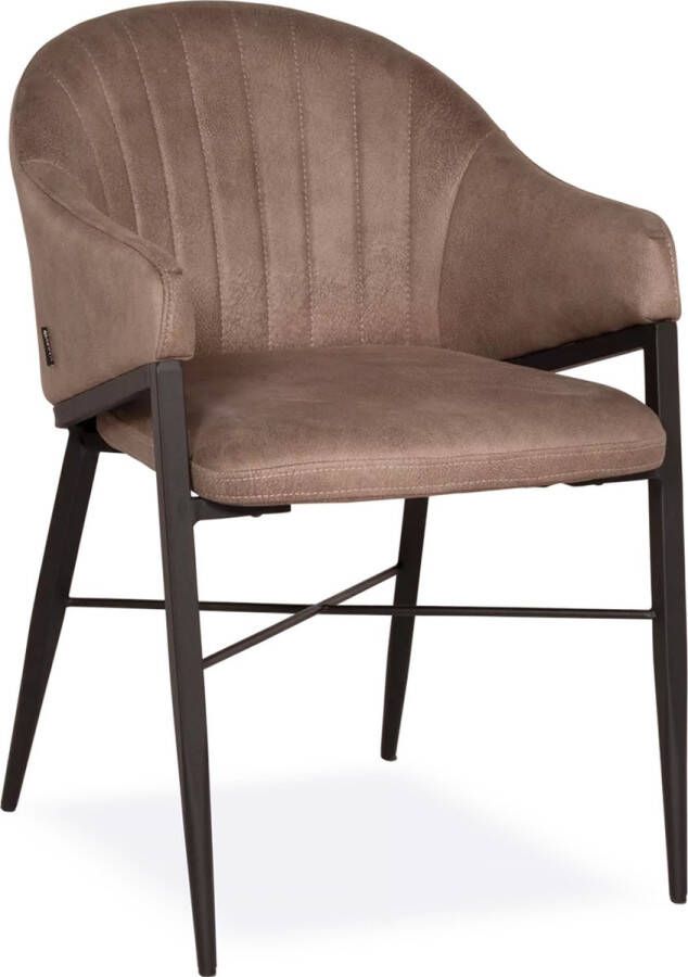 De Bommel Meubelen Eetkamerstoel Clay Zorro Taupe eetkamerstoel Eetkamerstoelen met armleuning Eetkamerstoel microleder Industriële eetkamerstoel Stof Naturel Modern Eettafelstoel Keukenstoel Eetstoel Stoel eetkamer