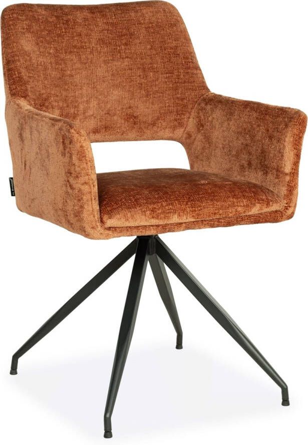 De Bommel Meubelen Armstoel Vela (sale) Perfect Harmony Terra Eetkamerstoel met armleuning Stof Bruin Eettafelstoel Keukenstoel Eetstoel Stoel eetkamer