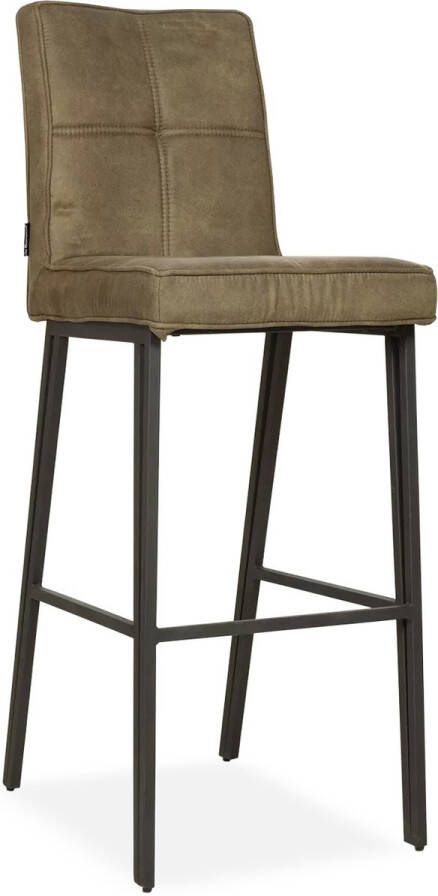 De Bommel Meubelen Barstoel (4 poten hoog) Jaxx Otis Olijf (sale) Barkrukken met rugleuning Barstoelen met rugleuning Stof Groen Industrieel