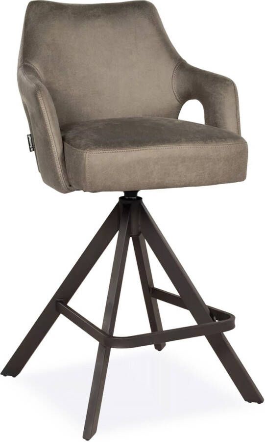 De Bommel Meubelen Barstoel Charlie (draaibaar) Oxx Forest Kunstleer Groen Barkrukken met rugleuning Barstoelen met rugleuning Barstoel kruk
