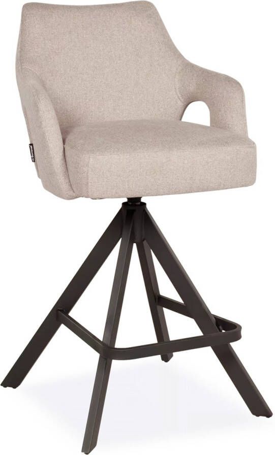 De Bommel Meubelen Barstoel Charlie (draaibaar) Soho Beige Stof Naturel Barkrukken met rugleuning Barstoelen met rugleuning Barstoel kruk