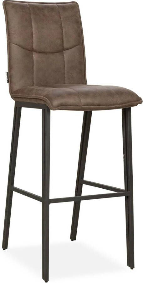 De Bommel Meubelen Barstoel Fancy (hoog) Otis Bruin Stof Bruin Barkrukken met rugleuning Barstoelen met rugleuning Barstoel kruk