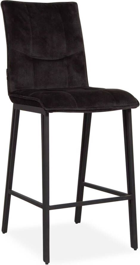 De Bommel Meubelen Barstoel Fancy (Laag) Adore Antraciet Velvet AntracietGrijs IndustrieelModernKlassiek Barkrukken met rugleuning Barstoelen met rugleuning Barstoel kruk