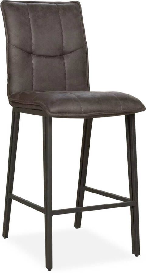 De Bommel Meubelen Barstoel Fancy (Laag) Otis Antraciet Stof AntracietGrijs Industrieel Barkrukken met rugleuning Barstoelen met rugleuning Barstoel kruk