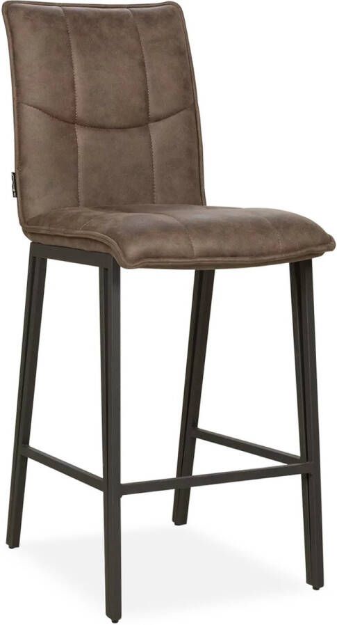 De Bommel Meubelen Barstoel Fancy (Laag) Otis Bruin Stof Bruin Industrieel Barkrukken met rugleuning Barstoelen met rugleuning Barstoel kruk