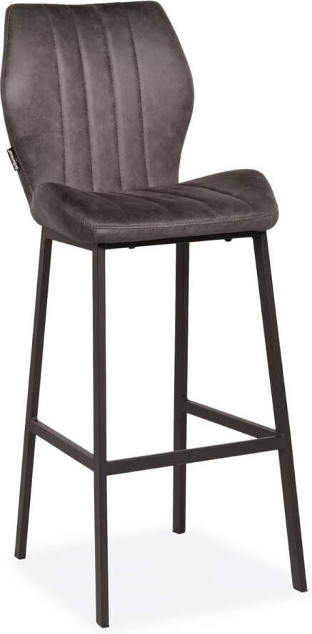 de Bommel Meubelen Barstoel (hoog) Kenny Otis Antraciet Barkrukken met rugleuning Barstoelen met rugleuning Kunstleer Antraciet